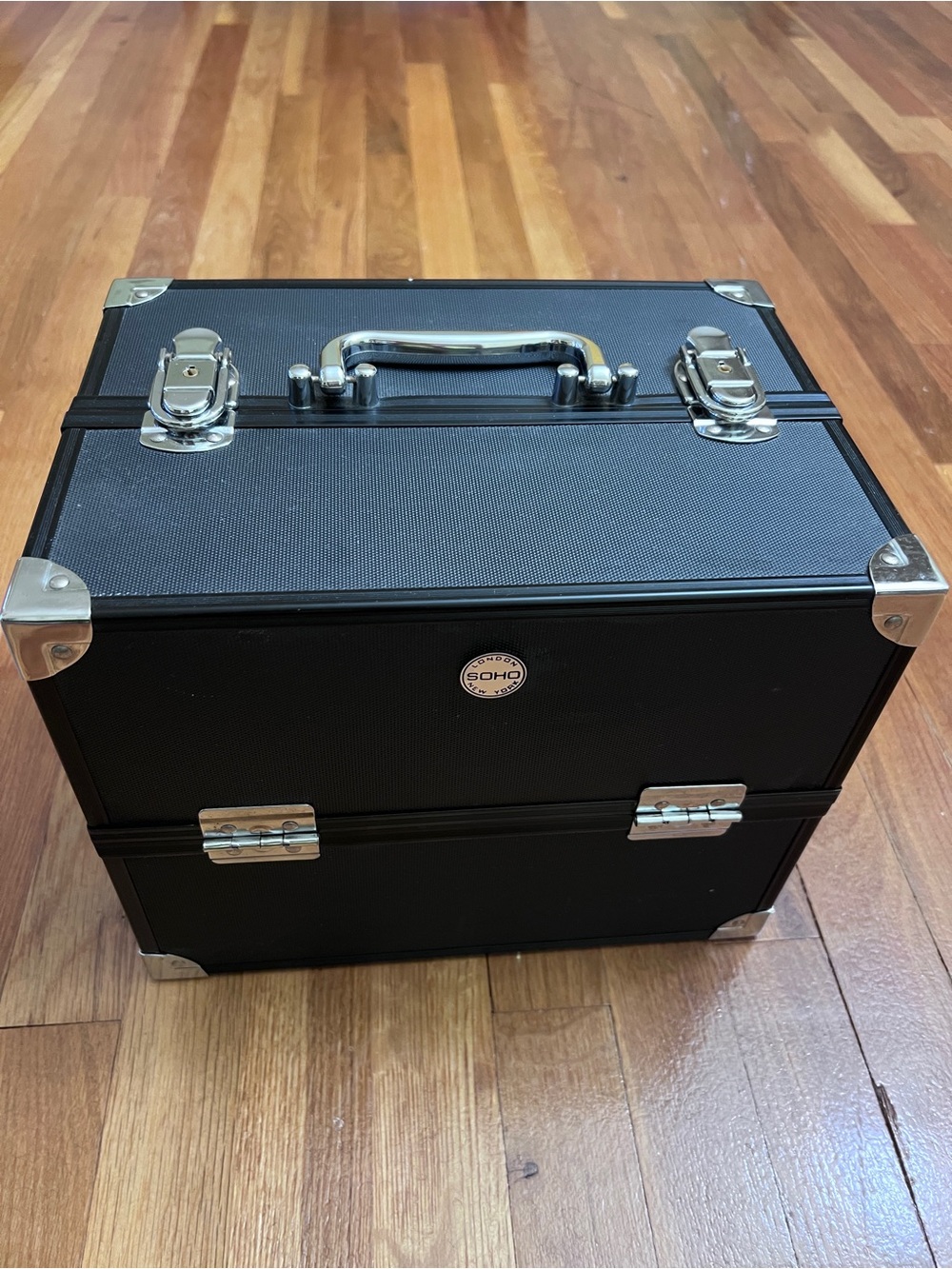 Soho Black Professional Makeup Case with Chrome Accents